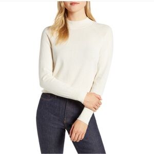 The Cashmere Raglan Mock Neck Sweater